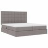 vidaXL Bed met LED-striplichten met hoofdeinde Taupe 180 x 200 cm Stof