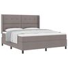 vidaXL Boxspring bed met matras met hoofdeinde Taupe 180 x 200 cm Stof