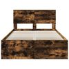 vidaXL Bedframe met hoofdeinde Gerookt eiken 120 x 190 cm Bewerkt hout