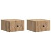 vidaXL Wandbeugel Bedkast 2 st Artisanaal eiken 33 x 34,5 x 20 cm