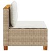 vidaXL Tuinbank zonder armleuning met kussens poly rattan beige