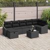 vidaXL Tuin Sofa Set met kussen 8 pcs Zwart Poly riet