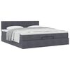 vidaXL Ottoman bed met matras 200x200 cm fluweel donkergrijs