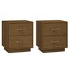 &nbsp;vidaXL Nachtkastjes 2 st 40x34x45 cm massief grenenhout honingbruin