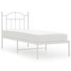 vidaXL Bedframe met hoofdbord zonder matras metaal wit 75x190 cm