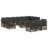 vidaXL Tuinbankenset 14 pcs Grijs poly rattan