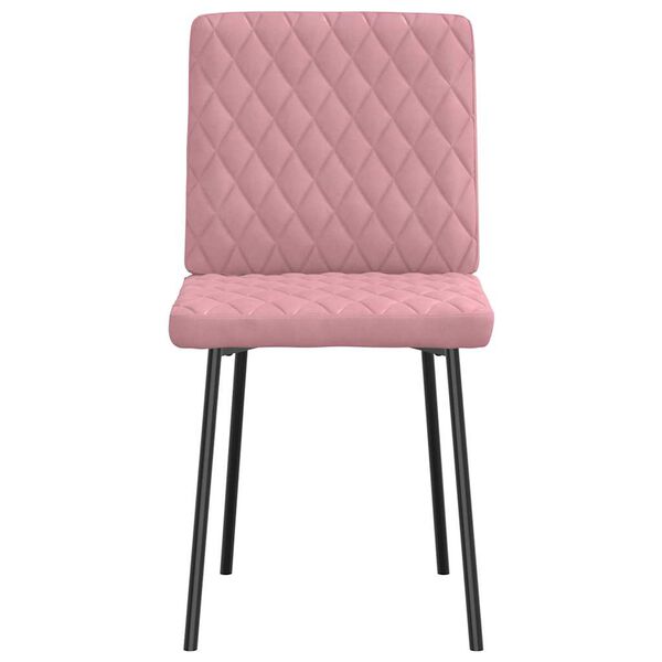 vidaXL Eetkamerstoelen 2 st fluweel roze