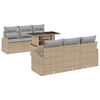 vidaXL Tuin Sofa Set met kussen met opslag 7 pcs Beige Poly Rattan