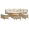vidaXL Meubelsets met kussen 7 pcs Beige en Cr&egrave;me PE Rattan