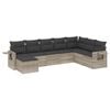 vidaXL 8-delige Loungeset met kussens poly rattan lichtgrijs