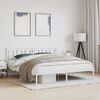 vidaXL Bedframe met hoofdbord metaal wit 180x200 cm