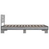 vidaXL Bedframe bewerkt hout en metaal grijs sonoma eiken 90x200 cm