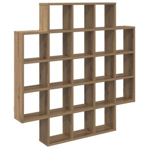 vidaXL Wandplank Artisanaal eiken 100 x 13 x 100 cm Bewerkt hout
