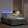 vidaXL LED Box Spring Bed met matras Lichtgrijs 120 x 200 cm Stof