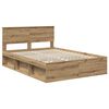 vidaXL Bedframe Ambachtelijk eiken 140 x 190 cm Bewerkt hout