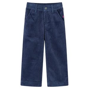 vidaXL Kinderbroek 92 ribfluweel marineblauw