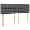 vidaXL Boxspring met matras stof donkergrijs 140x200 cm