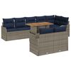 vidaXL Tuinbankenset 9 st 8-Aantal zitplaatsen Grijs en Marineblauw