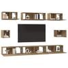 vidaXL Tv-meubelset Wandgemonteerd 8 pcs Artisan Eiken Bewerkt hout