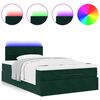vidaXL Bed poef met matras en LED's 120x190 cm fluweel donkergroen