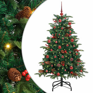 vidaXL Kunstkerstboom Groen 150 cm PVC en Metaal en Plastic