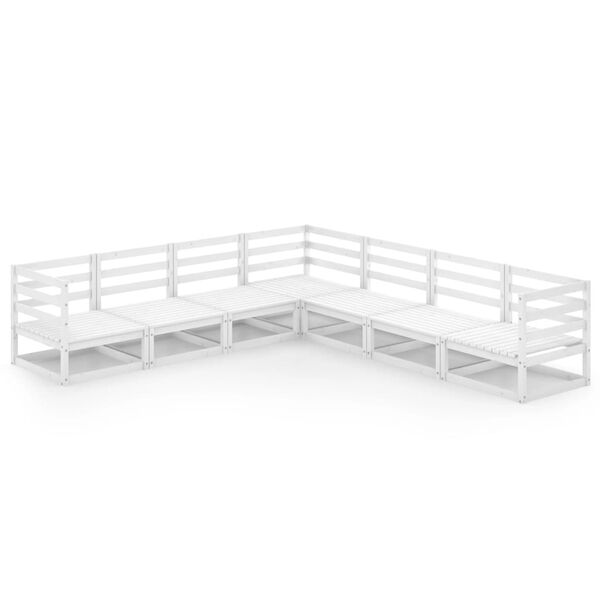 vidaXL 7-delige Loungeset massief grenenhout wit