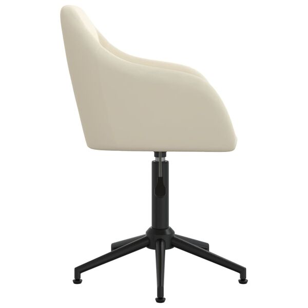 vidaXL Eetkamerstoel draaibaar fluweel cr&egrave;mekleurig