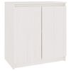 vidaXL Bijzetkast 60x36x65 cm massief grenenhout wit