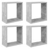 vidaXL Wandschappen kubus 4 st 30x15x30 cm betongrijs