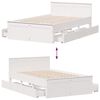 vidaXL Bedframe zonder matras met hoofdbord grenenhout wit 135x190 cm