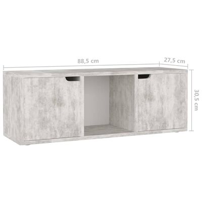 vidaXL Tv-meubel 88,5x27,5x30,5 cm spaanplaat betongrijs
