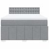 vidaXL Boxspring met matras stof lichtgrijs 140x190 cm