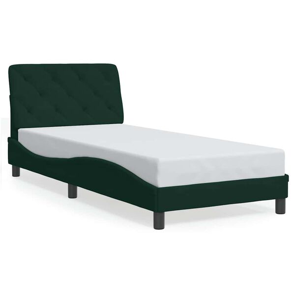 vidaXL Bedframe zonder matras 90x200 cm fluweel donkergroen