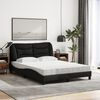 vidaXL Bed met matras "Hvar" stof zwart 140x190 cm