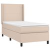 vidaXL Boxspring met matras en LED kunstleer cappuccinokleur 90x190 cm