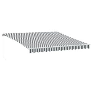 vidaXL Luifel handmatig uittrekbaar 400x350 cm antraciet en wit