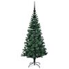 vidaXL Kunstmatig Voorverlicht Kerstboom Groen 120 cm PVC en Metaal