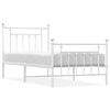 vidaXL Bedframe met hoofd- en voeteneinde metaal wit 90x200 cm
