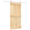 vidaXL Schuifdeur Natuurlijk en Wit 95 x 210 cm Massief Grenenhout
