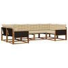 vidaXL Buiten bankenset met kussen 6 pcs Natuurlijk en Beige