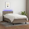 vidaXL Boxspring met matras en LED stof taupe 90x190 cm