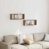 vidaXL Wandschappen kubus 2 st 60x15x23 cm hout artisanaal eiken