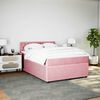 vidaXL Boxspring met matras fluweel roze 140x200 cm