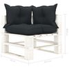 vidaXL 5-delige Loungeset met antracietkleurige kussens pallet hout