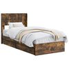vidaXL Bedframe met opbergruimte en hoofdbord Gerookt eiken