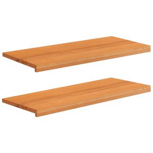 vidaXL Raamkozijnen 2 st Licht Bruin 90 x 40 x 2 cm Massief beukenhout