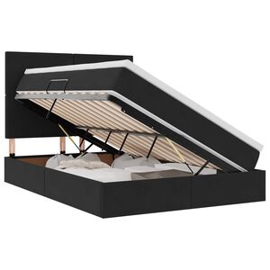 vidaXL Opbergbed met LED met matras met LED Zwart 140 x 190 cm Fluweel