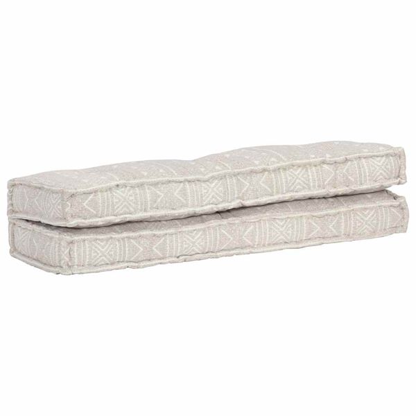 vidaXL Bankkussen pallet stof patchwork lichtbruin