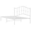 vidaXL Bedframe met hoofdbord metaal wit 100x190 cm