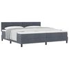 vidaXL Boxspringbed met matras Donkergrijs 200 x 200 cm Fluweel